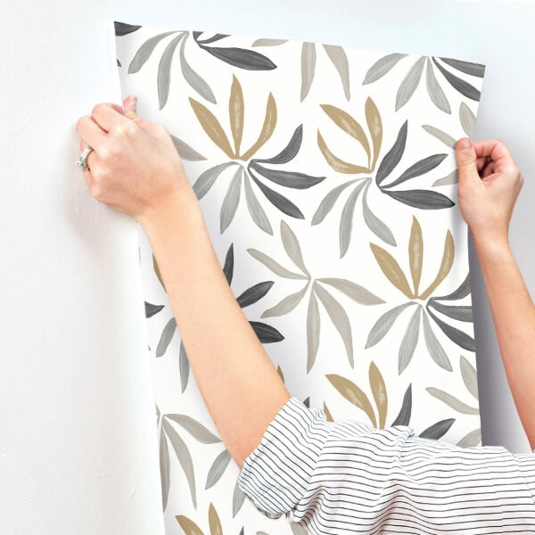 Little Garden Graphite & Gold Wallpaper