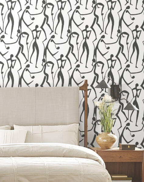 Joyful Dancers Carbon Black Wallpaper