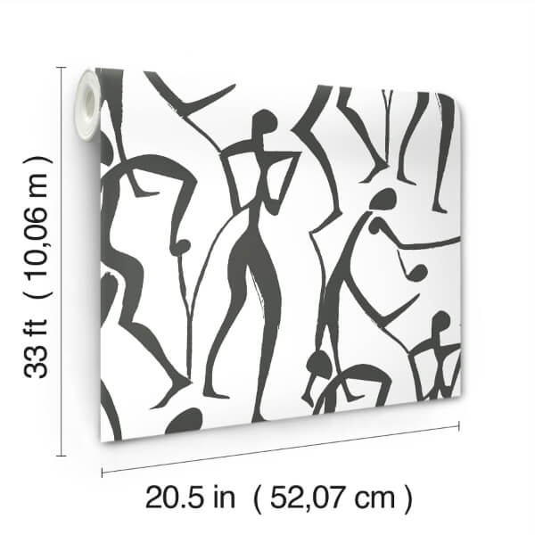 Joyful Dancers Carbon Black Wallpaper
