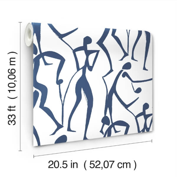 Joyful Dancers Ultramarine Wallpaper