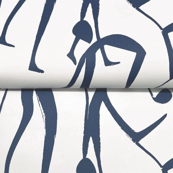 Joyful Dancers Ultramarine Wallpaper