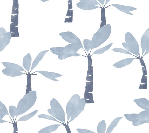 Painted Oasis Ultramarine Wallpaper
