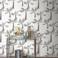 Painted Oasis Carbon & Graphite Wallpaper