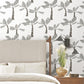 Painted Oasis Carbon & Graphite Wallpaper