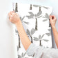 Painted Oasis Carbon & Graphite Wallpaper
