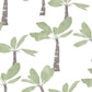 Painted Oasis Leaf Green Wallpaper