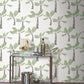 Painted Oasis Leaf Green Wallpaper