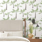 Painted Oasis Leaf Green Wallpaper