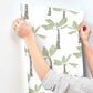 Painted Oasis Leaf Green Wallpaper