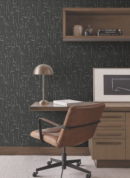 Vermillion Coast Carbon Black Wallpaper