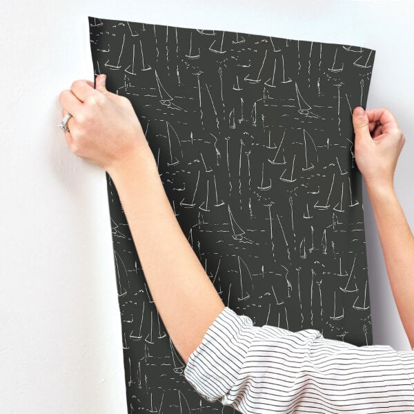 Vermillion Coast Carbon Black Wallpaper
