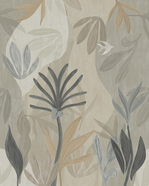 Chambord Gardens Graphite & Carbon Wall Mural