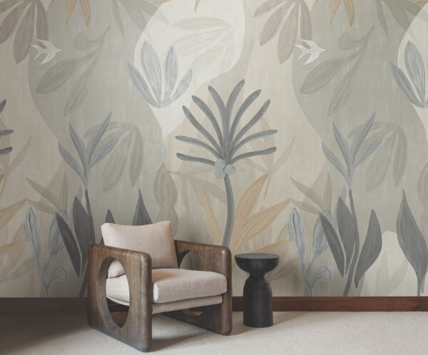 Chambord Gardens Graphite & Carbon Wall Mural
