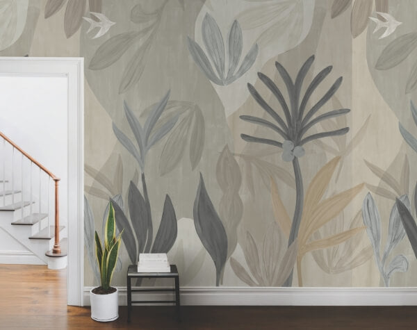 Chambord Gardens Graphite & Carbon Wall Mural