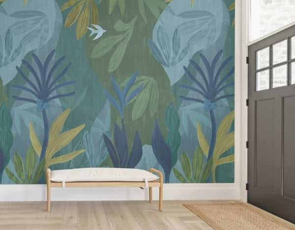 Chambord Gardens Ultramarine Wall Mural