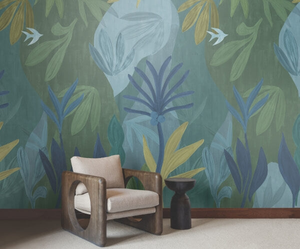 Chambord Gardens Ultramarine Wall Mural