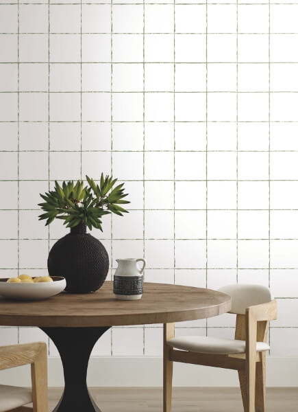 La Vitre Plaid Leaf Wallpaper