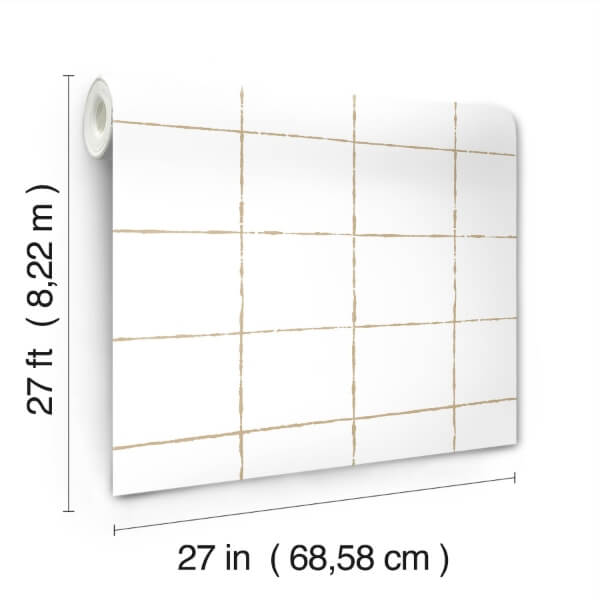 La Vitre Plaid Gold Wallpaper