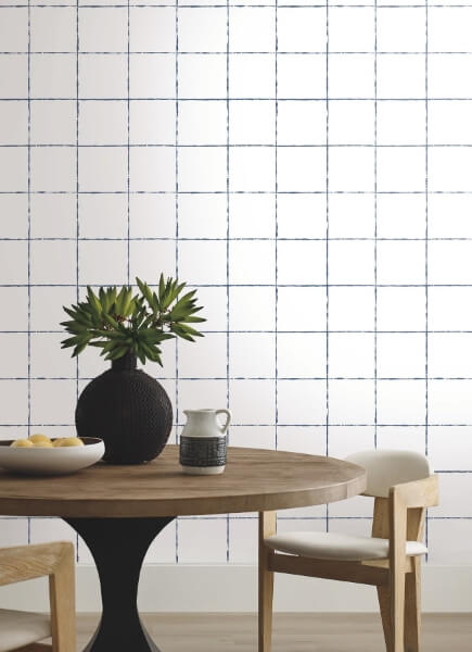 La Vitre Plaid Ultramarine Wallpaper