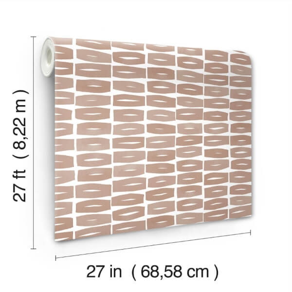Modernist Motif Terracotta Wallpaper