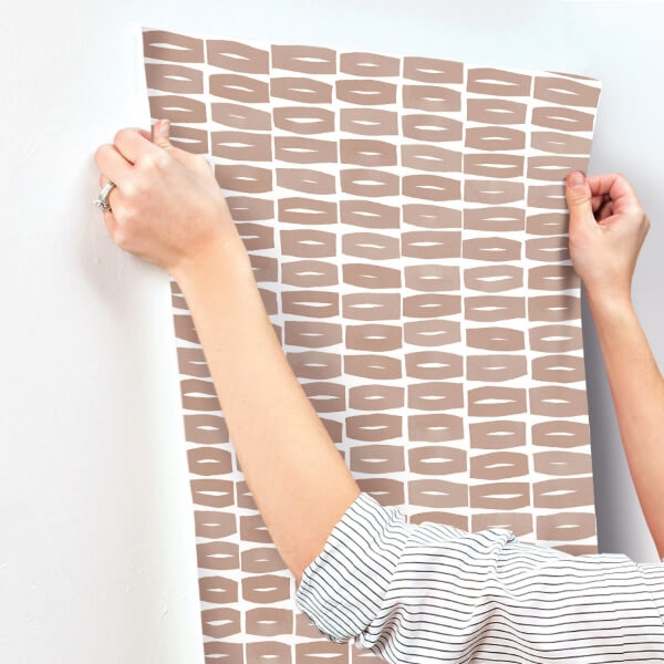 Modernist Motif Terracotta Wallpaper