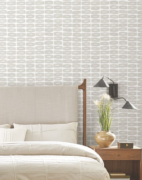 Modernist Motif Lichen Grey Wallpaper