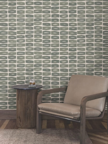 Modernist Motif Carbon Black Wallpaper