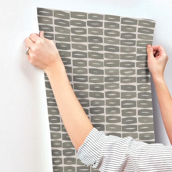 Modernist Motif Carbon Black Wallpaper