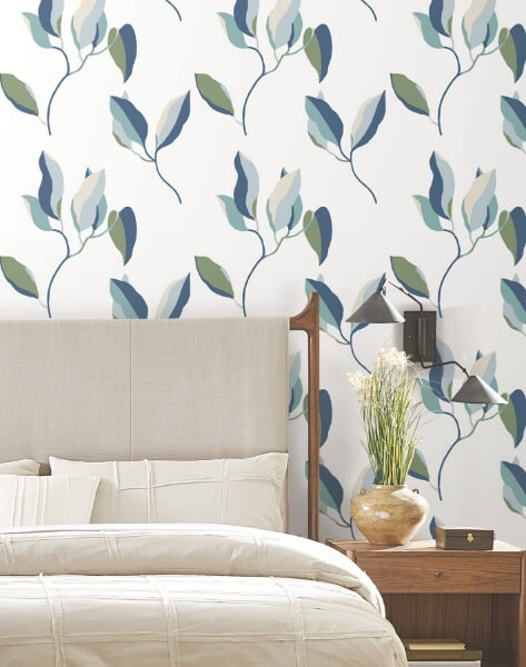 Brushwork Branches Alpine & Cobalt Wallpaper