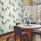 Brushwork Branches Leaf Green Wallpaper