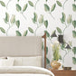 Brushwork Branches Leaf Green Wallpaper