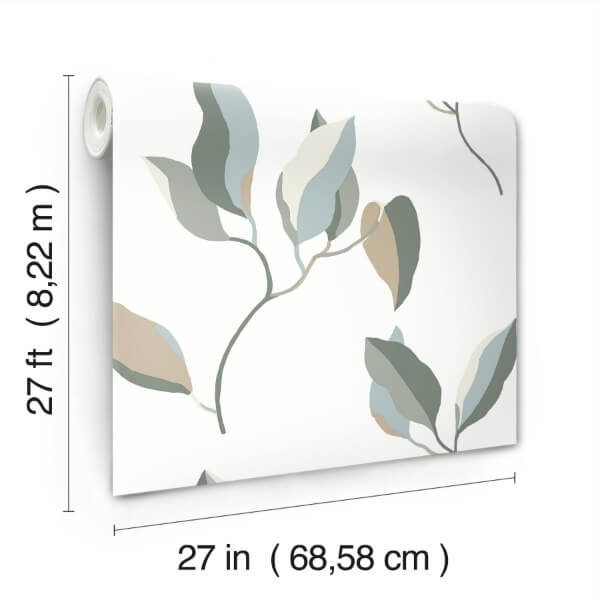 Brushwork Branches Mineral & Olive Wallpaper