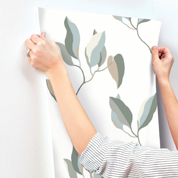 Brushwork Branches Mineral & Olive Wallpaper