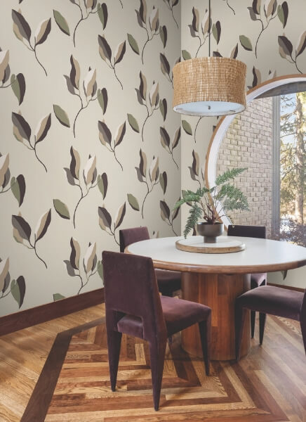 Brushwork Branches Violet Wallpaper