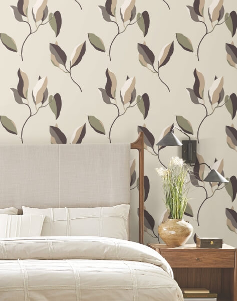 Brushwork Branches Violet Wallpaper