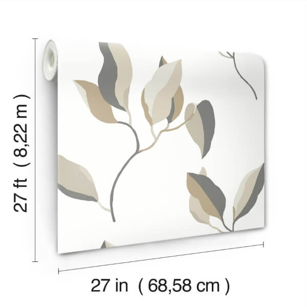 Brushwork Branches Neutral & Gold Wallpaper