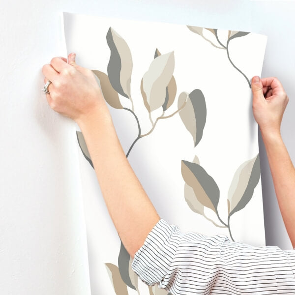 Brushwork Branches Neutral & Gold Wallpaper