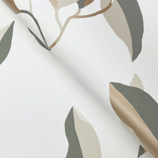Brushwork Branches Neutral & Gold Wallpaper