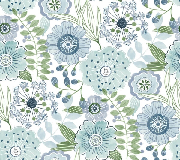 Artistic Bouquet Alpine & Leaf Wallpaper