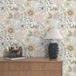 Artistic Bouquet Coral & Lemon Wallpaper