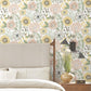 Artistic Bouquet Coral & Lemon Wallpaper
