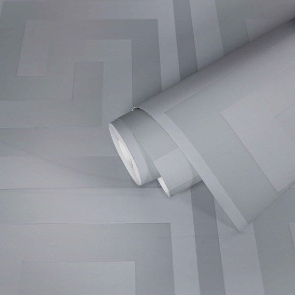 Versace Silver Greek Key Wallpaper
