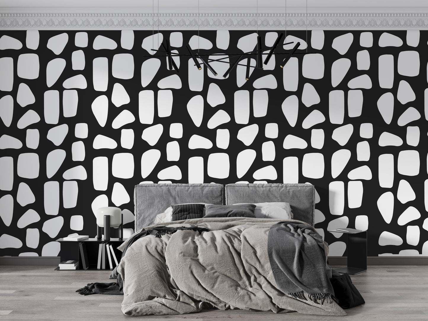 Black and White Tribal Art Mural