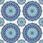 1014-001802 Indigo Gemma Boho Medallion Wallpaper By Brewster