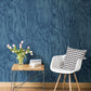 Bentham Blue Plywood Wallpaper