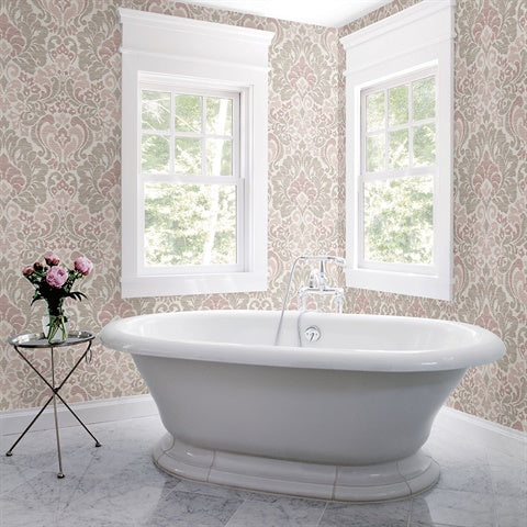2793-24734 Garden Of Eden Pink Damask Wallpaper