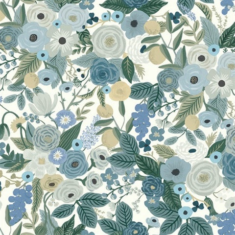 RI5120 Blues Garden Party Wallpaper