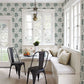 2821-25121 Peas In A Pod Turquoise Garden Wallpaper
