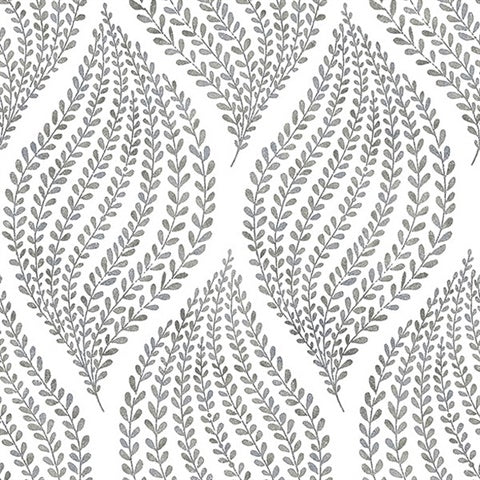 2656-004062 Grey and Blue Arboretum Wallpaper