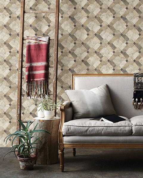 Devonshire Beige Marble Wallpaper